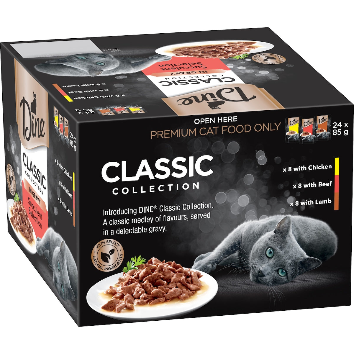 Dine Classic Gravy Collection Wet Cat Food 85g X 24 Pack