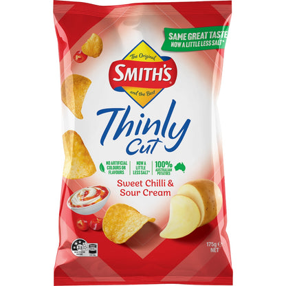Smiths Thinly Cut Potato Chips Share Pack Sweet Chilli & Sour Cream 175g