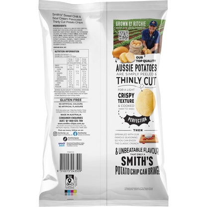 Smiths Thinly Cut Potato Chips Share Pack Sweet Chilli & Sour Cream 175g