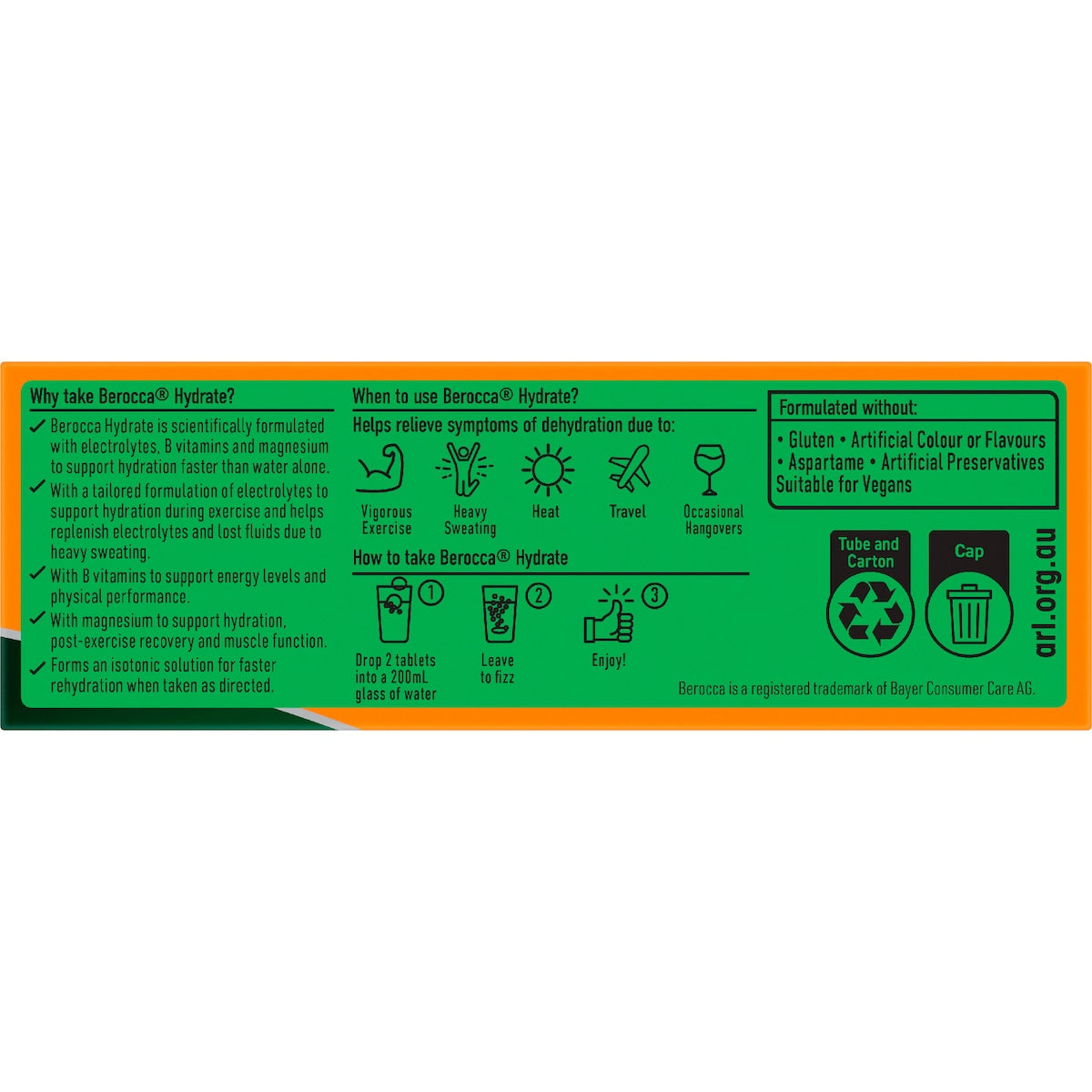Berocca Hydrate Electrolytes Effervescent Tablets Orange 40 Pack