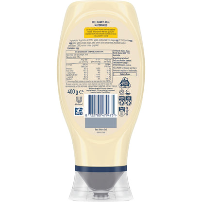 Hellmanns Real Mayonnaise Squeeze 400g