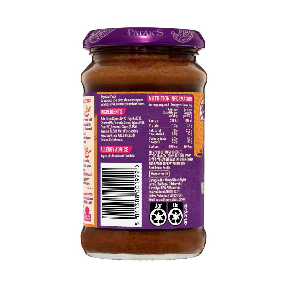 Patak's Rogan Josh Curry Paste Medium - 283g