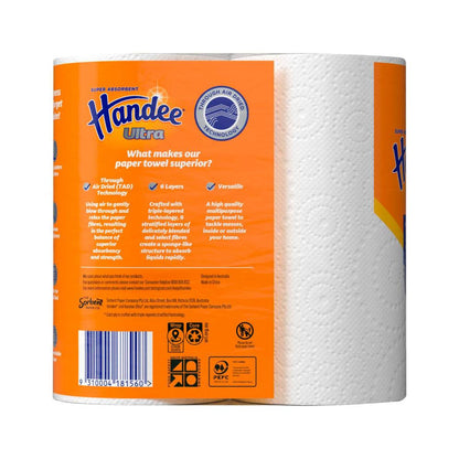 Handee Ultra Paper Towels Crisp White - 2 pack