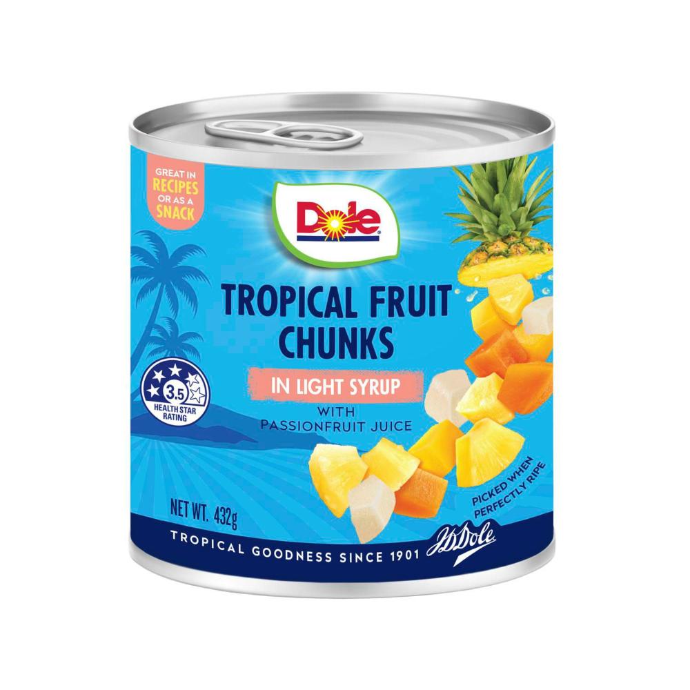 Dole Tropical Fruit Chunks In Light Syrup - 432g