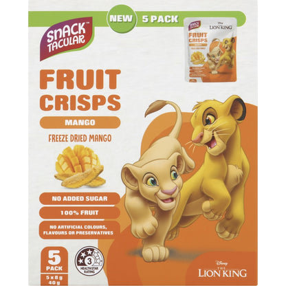 Snacktacular Fruit Crisps Mango 8g X 5 Pack