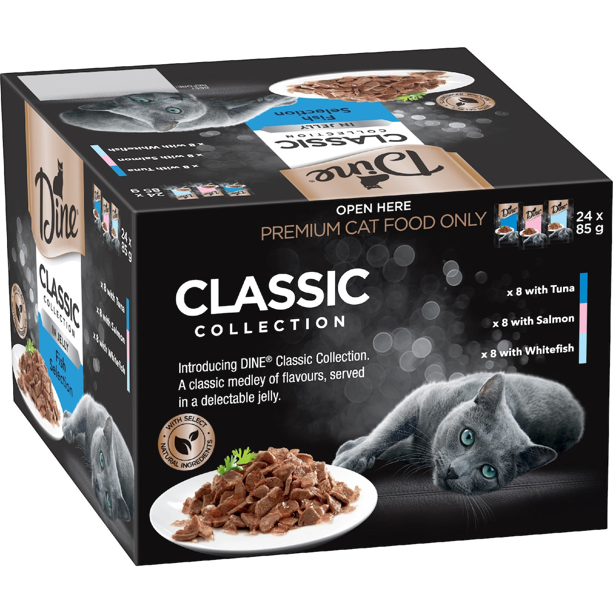 Dine Adult Wet Cat Food Fish In Jelly Selection 85g X 24 Pack