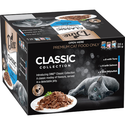 Dine Adult Wet Cat Food Fish In Jelly Selection 85g X 24 Pack