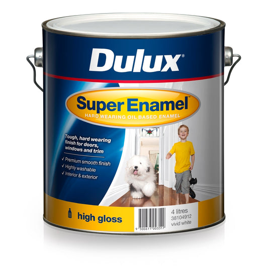 Dulux Super Enamel Paint - 4L - High Gloss Vivid White