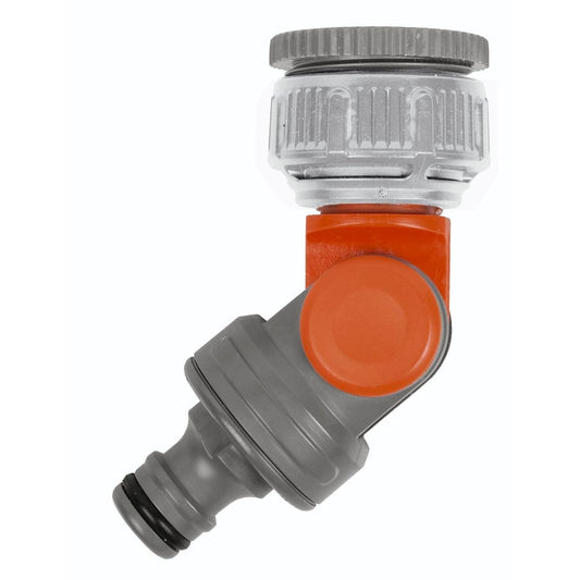 Gardena 13mm Angled Swivel Tap Connector - Suits 1" and 3/4" taps, G2999