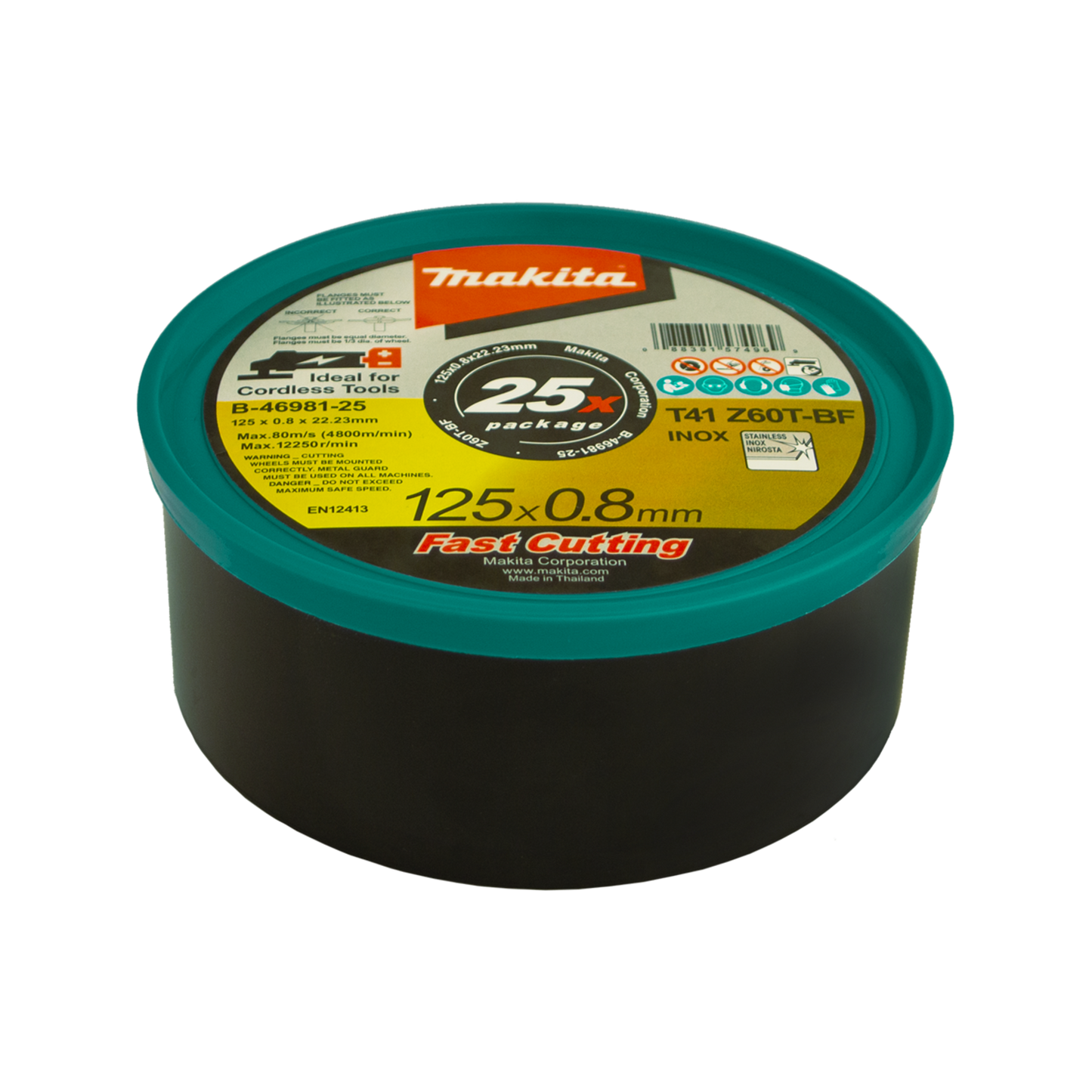 Makita Cutting Wheel - 125mm - 0.8mm - 25 Pack - D-19347