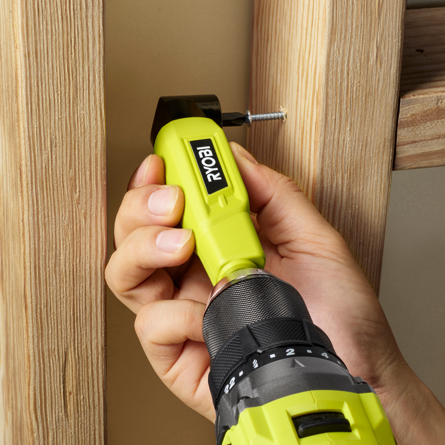 Ryobi Right Angle Drill Adaptor - 90° - 25mm Bit - 2 Piece