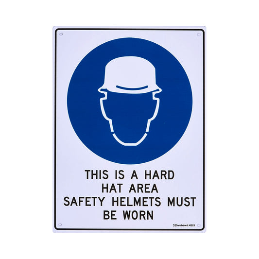 Sandleford Hard Hat Area Sign - 300 x 225mm