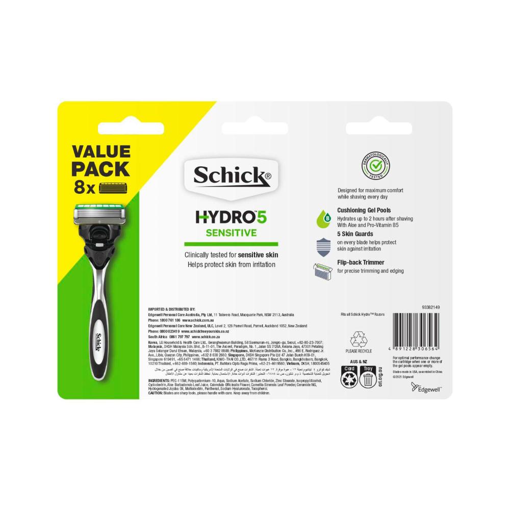 Schick Hydro 5 Sensitive Razor Blades Refills - 8 pack