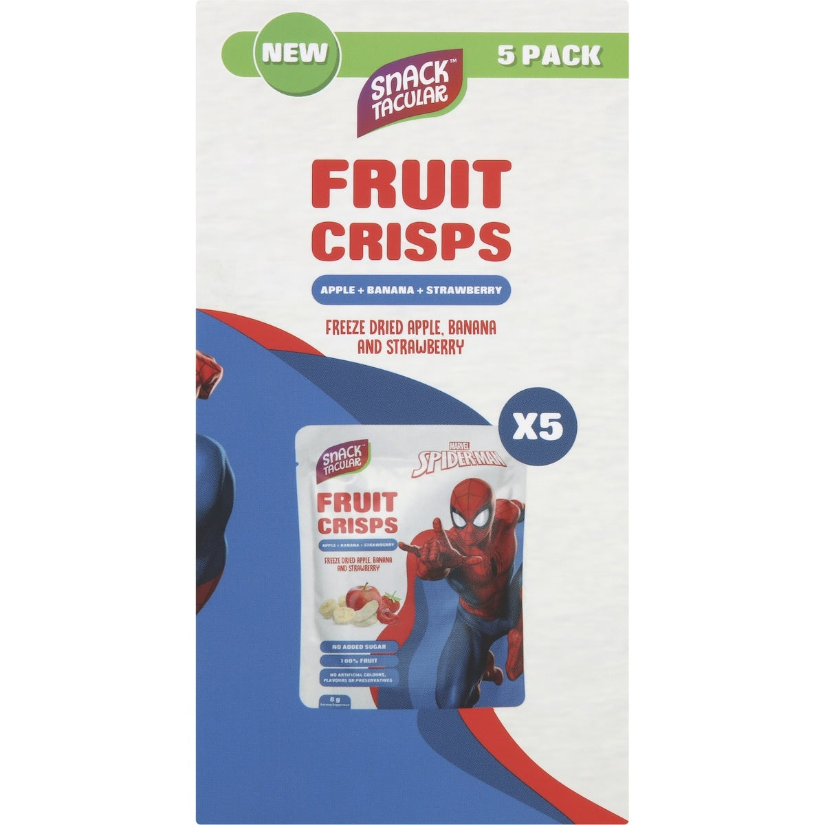 Snacktacular Fruit Crisps Apple Banana & Strawberry 8g X 5 Pack