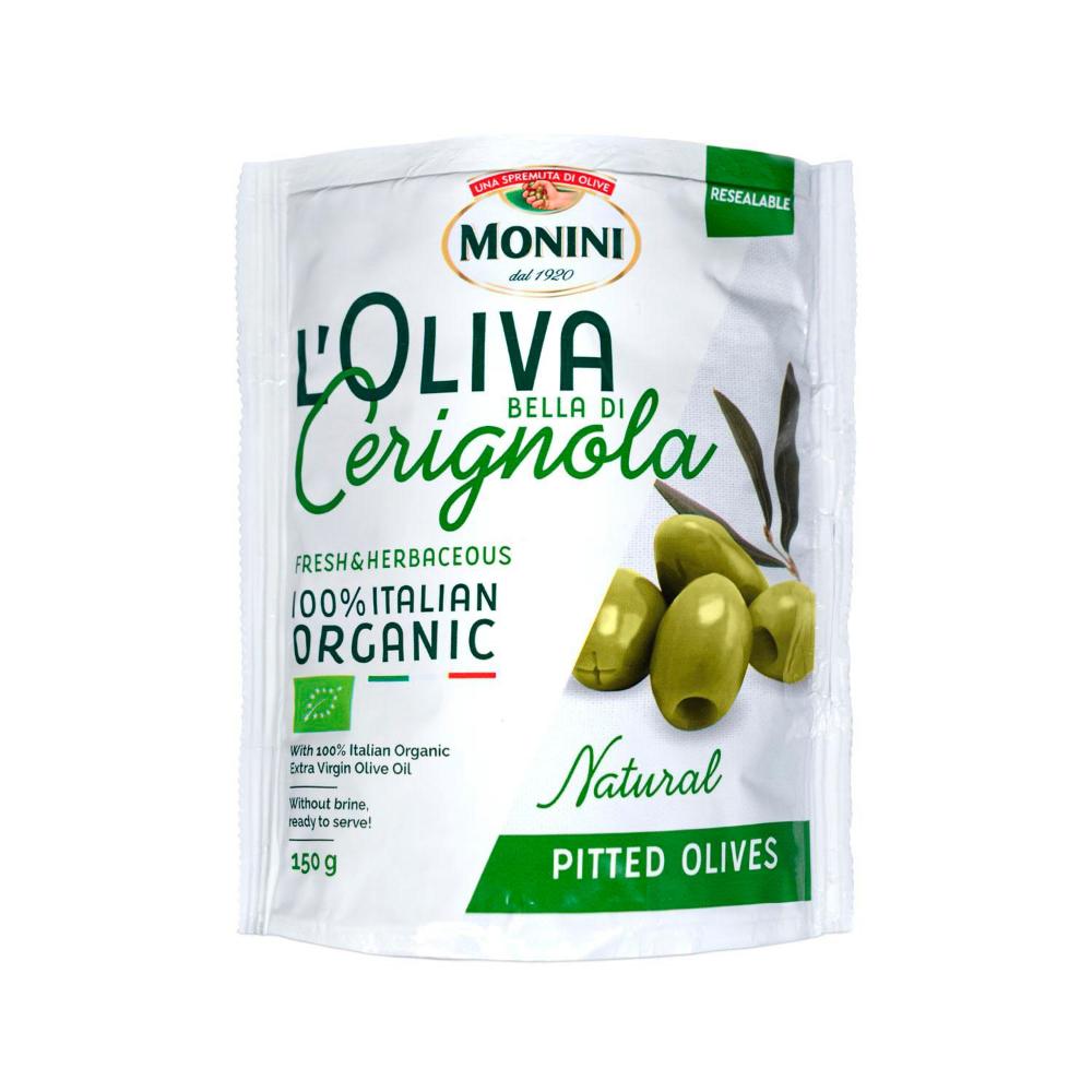 Monini Organic Olives Green Pitted Bella Di Cerignola - 150g