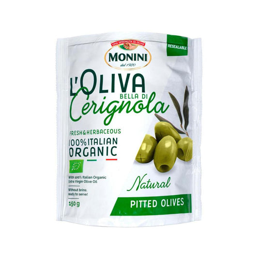 Monini Organic Olives Green Pitted Bella Di Cerignola - 150g