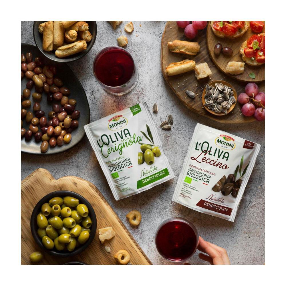 Monini Organic Olives Green Pitted Bella Di Cerignola - 150g
