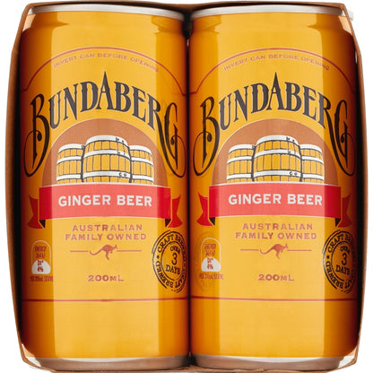 Bundaberg Ginger Beer Mini Cans 200ml X 6 Pack