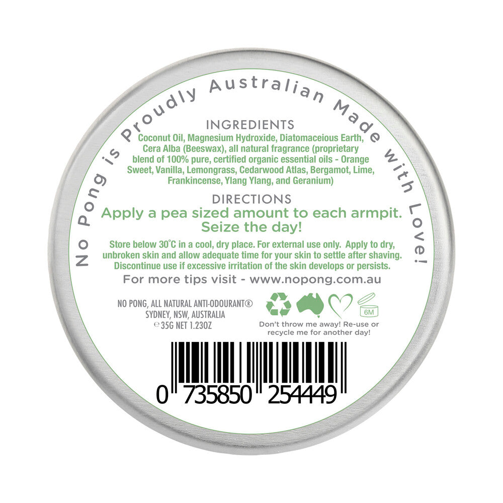 No Pong Deodorant All Natural Cream Bi-carb Free - 35g