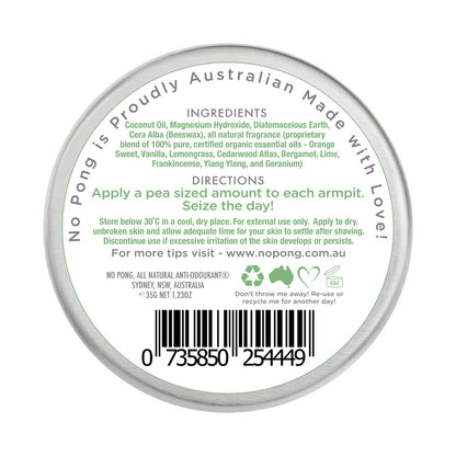 No Pong Deodorant All Natural Cream Bi-carb Free - 35g