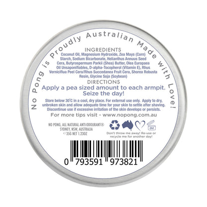 No Pong Deodorant All Natural Cream Vegan - 35g