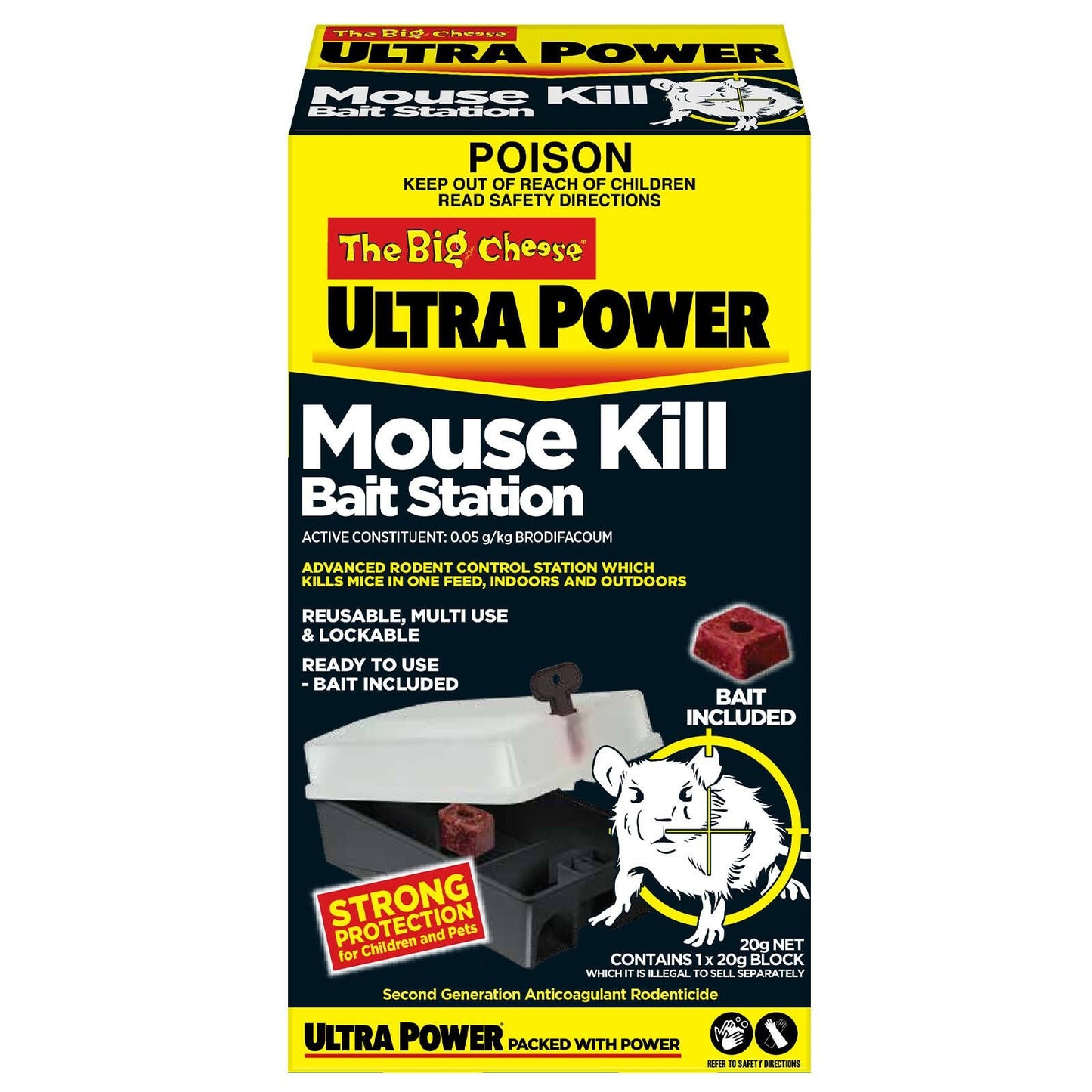 The Big Cheese Ultra Power Mouse Kill Bait Station with 20g Block