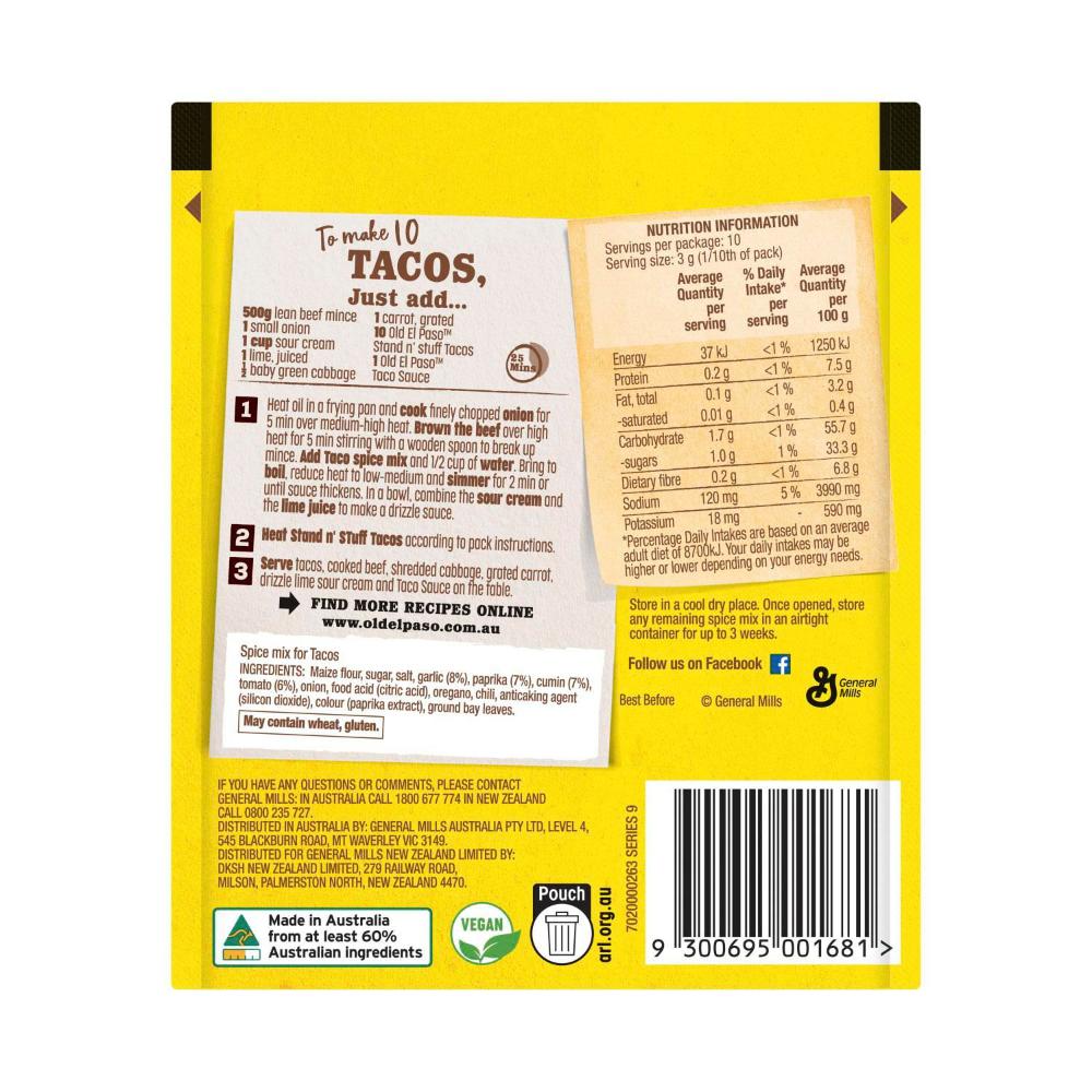 Old El Paso Reduced Salt Taco Spice Mix - 30g