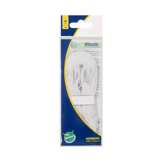 Korbond White Rayon Elastic 3m - 1 each