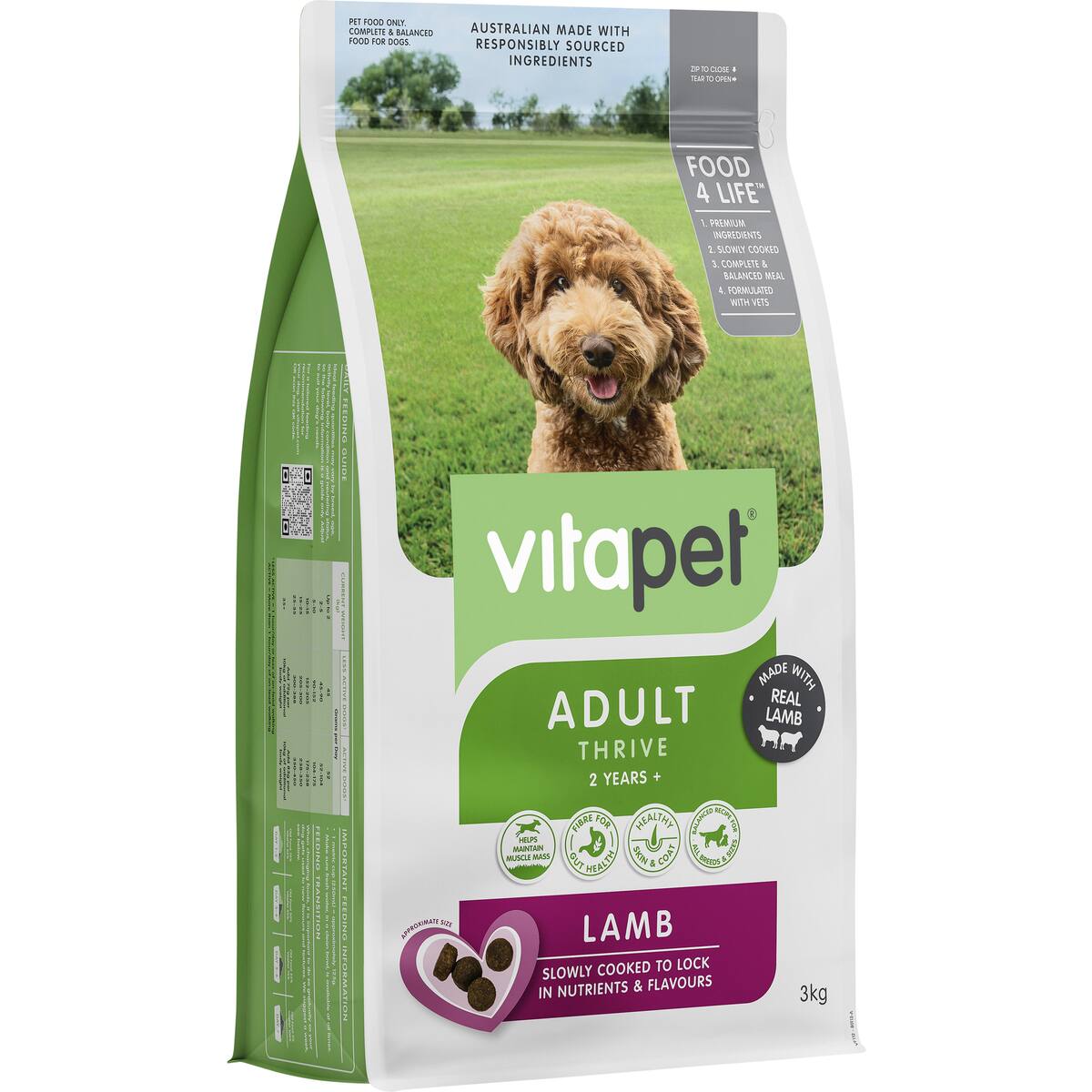 Vita Pet Dry Dog Food Adult Lamb 3kg