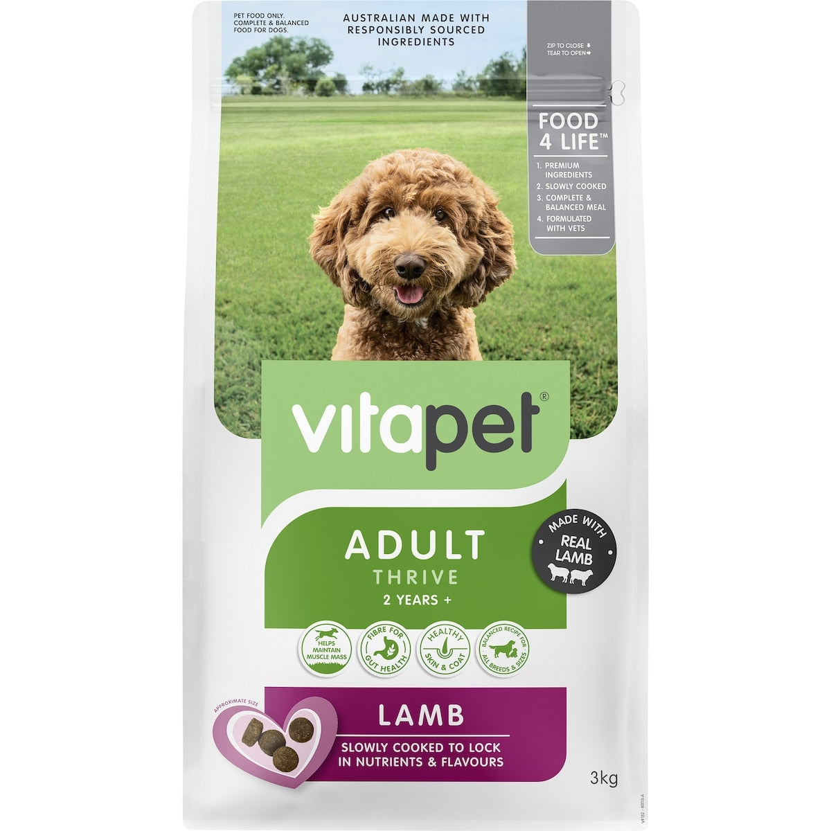 Vita Pet Dry Dog Food Adult Lamb 3kg