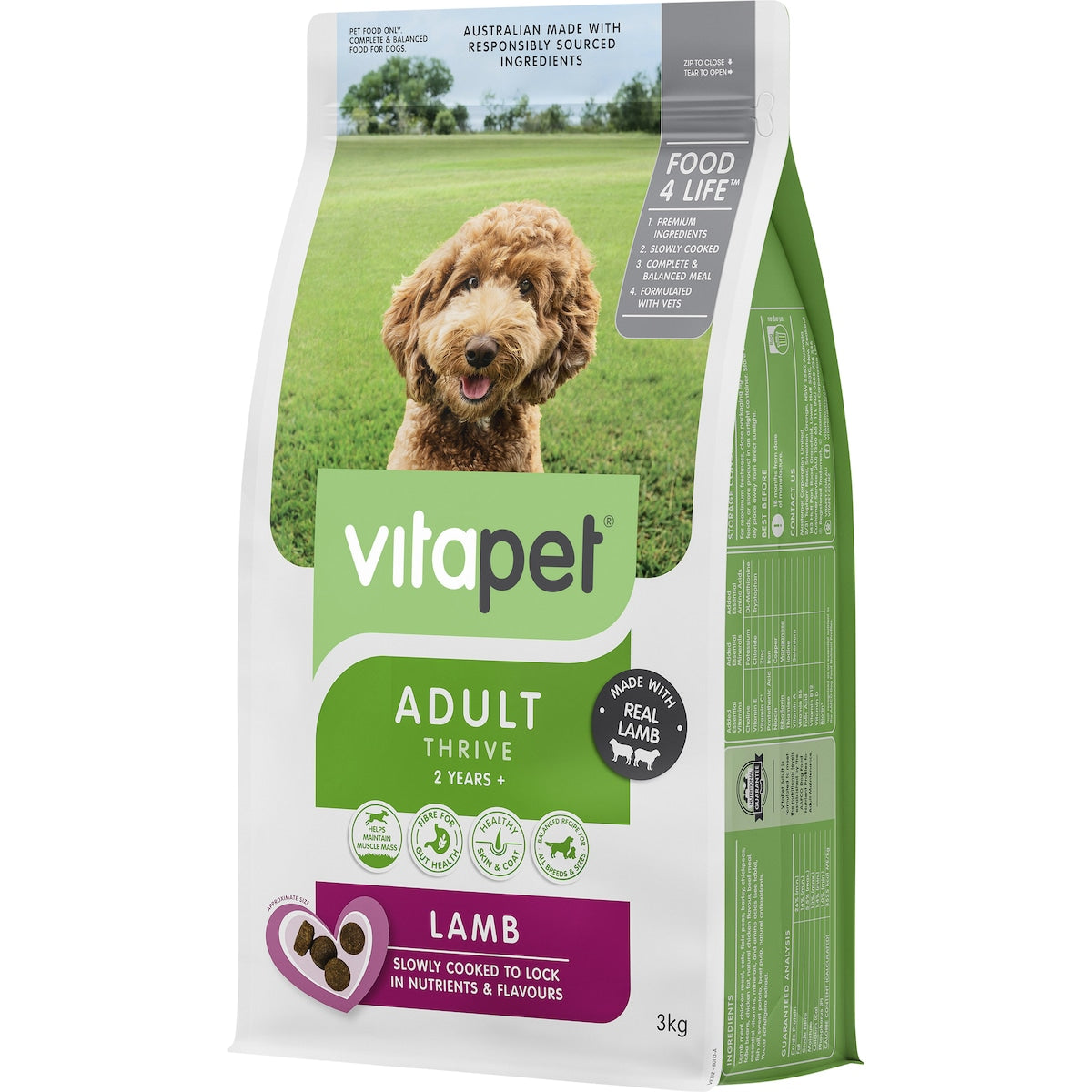 Vita Pet Dry Dog Food Adult Lamb 3kg