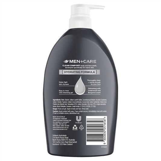 Dove Men+care Clean Comfort Body & Face Wash 1l