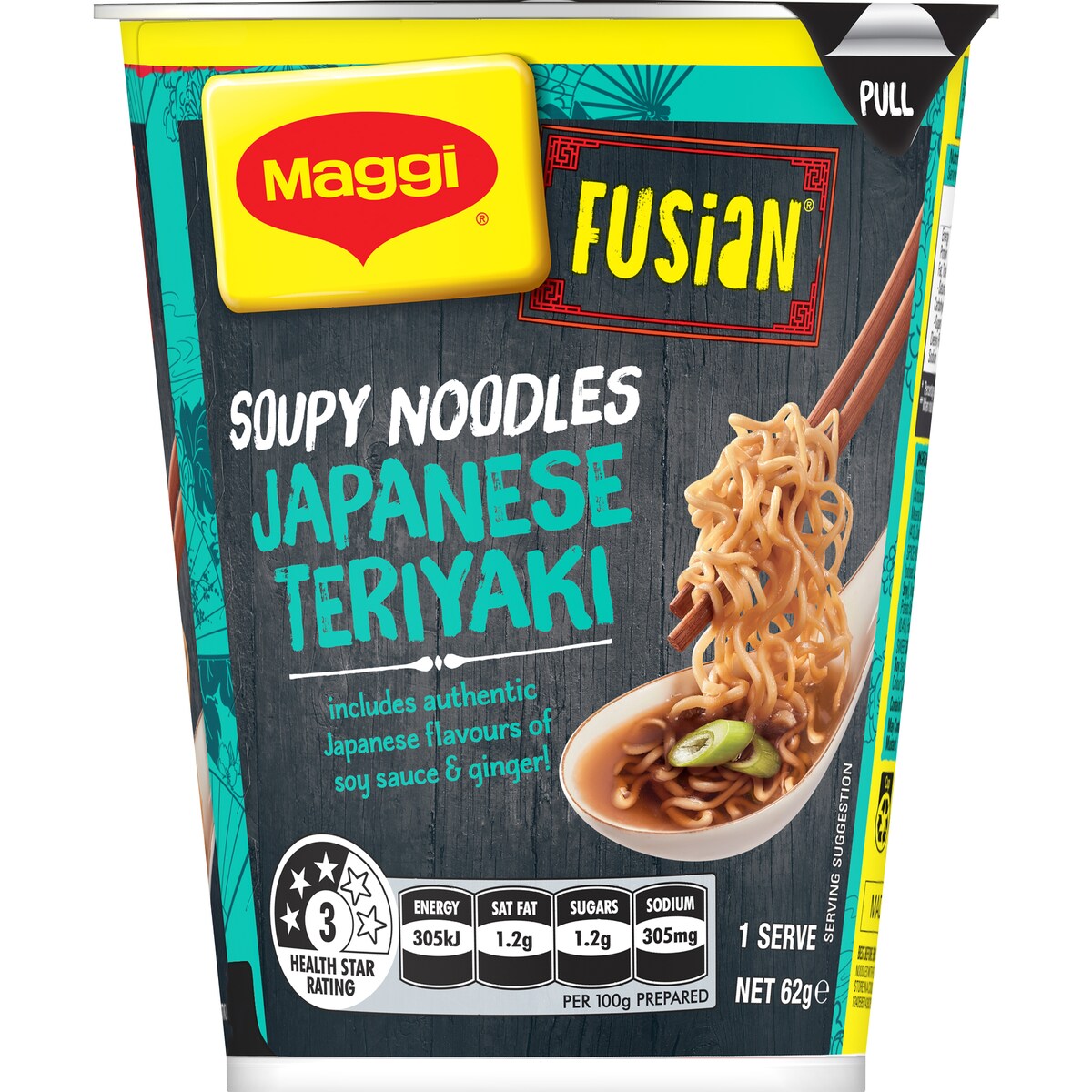 Maggi Fusian Instant Noodles Japanese Teriyaki Flavour Cup 62g