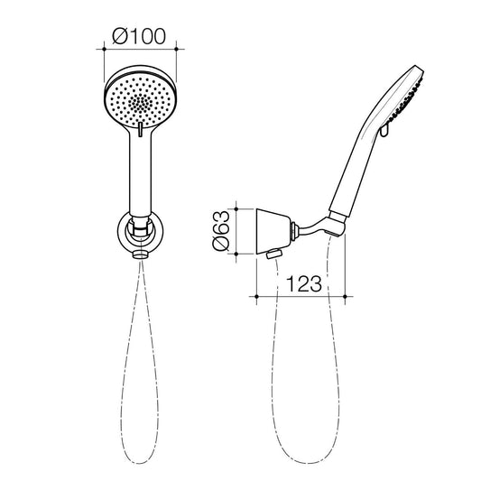Flexispray Chrome Bermuda Hand Shower - 3 Function - 100 x 240mm