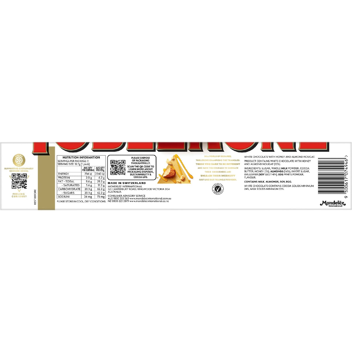 Toblerone White Chocolate Bar 360g