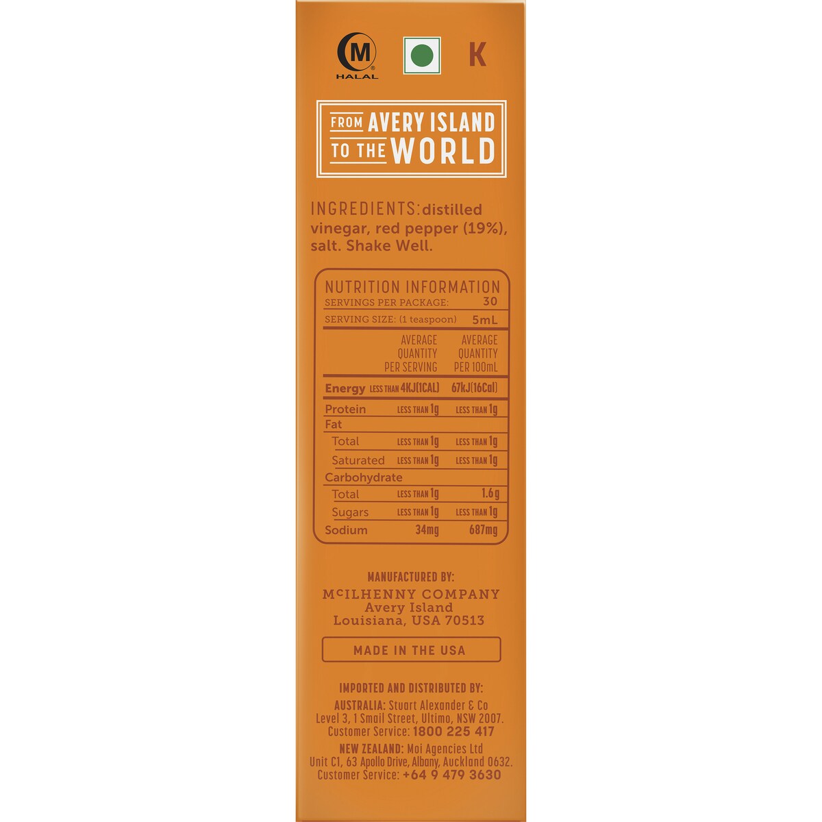 Tabasco Chilli Sauce Red Pepper 150mL