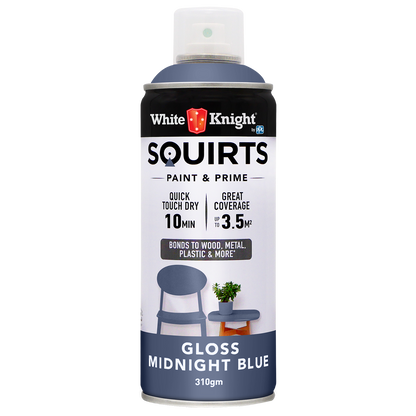 White Knight Squirts Midnight Blue Gloss Spray Paint - 310g