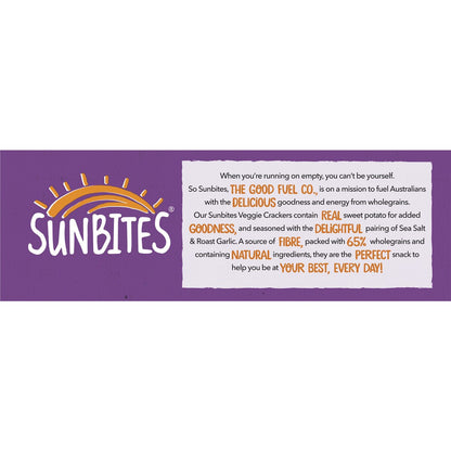 Sunbites Veggie Sweet Potato Crackers Share Pack Sea Salt & Garlic 110g