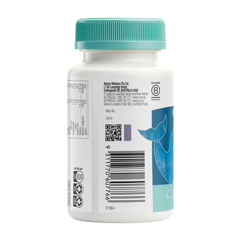 Swisse Kids Probiotic + Prebiotic Gummies 2 Billion Probiotics Per Serve - 45 pack