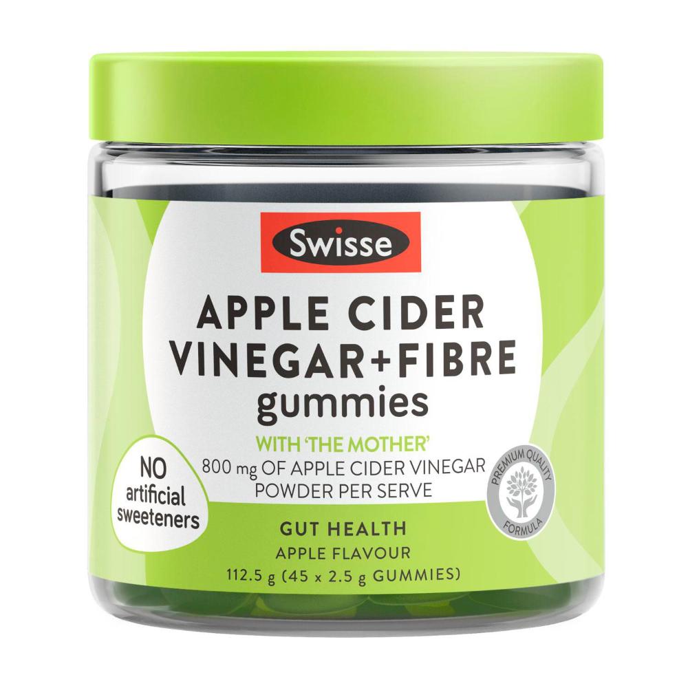 Swisse Apple Cider Vinegar + Fibre Gummies A Source Of Fibre - 45 Pack