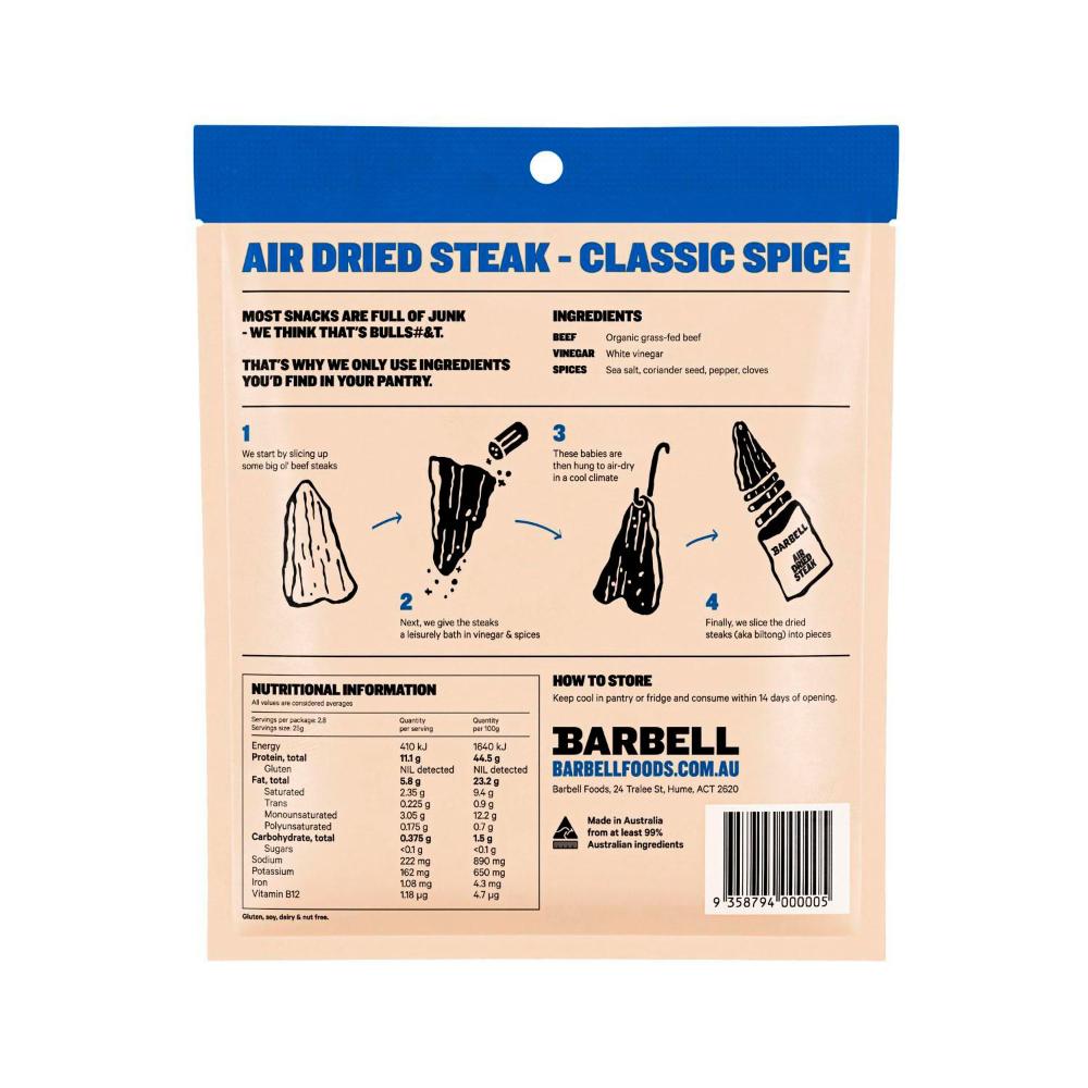 Barbell Foods Biltong assic - 70g