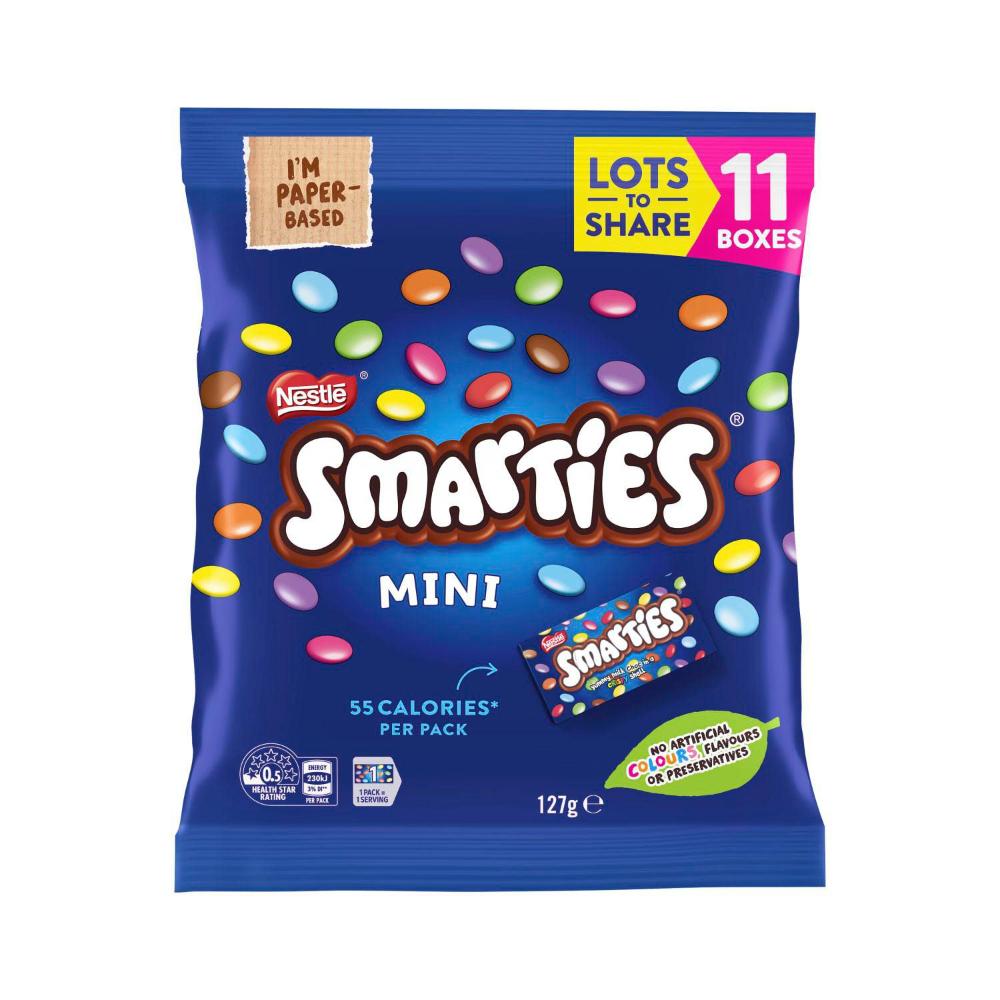 Smarties Milk Choc Share Pack 11 Pieces - 127g