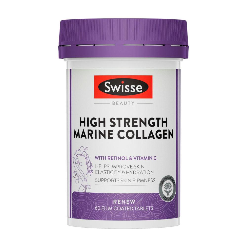Swisse Beauty High Strength Marine Collagen With Vitamin C To Support Skin H ... 60 pack
