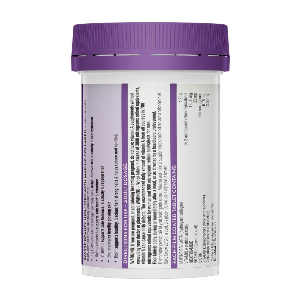 Swisse Beauty High Strength Marine Collagen With Vitamin C To Support Skin Health - 60 pack