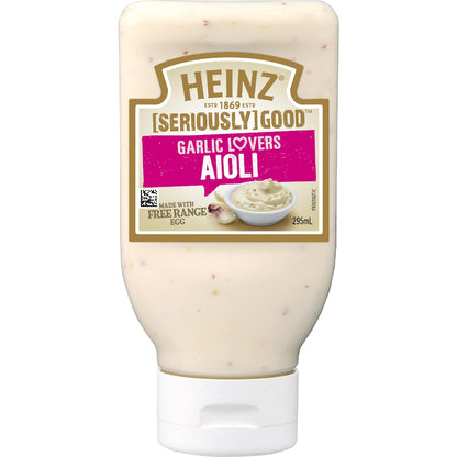 Heinz Seriously Good Flavoured Mayonnaise Garlic Lovers Aioli 295ml