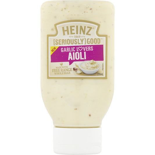 Heinz Seriously Good Mayonnaise Garlic Lovers Aioli Mayo 295ml