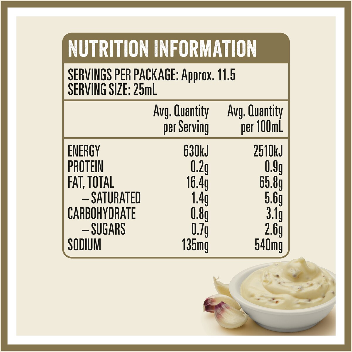 Heinz Seriously Good Mayonnaise Garlic Lovers Aioli Mayo 295ml
