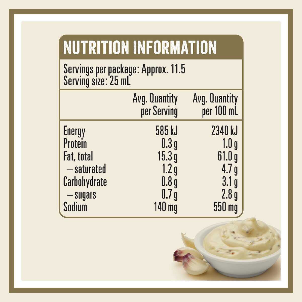 Heinz Seriously Good Flavoured Mayonnaise Garlic Lovers Aioli 295ml