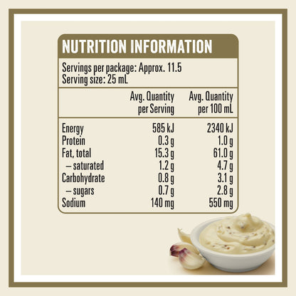 Heinz Seriously Good Flavoured Mayonnaise Garlic Lovers Aioli 295ml