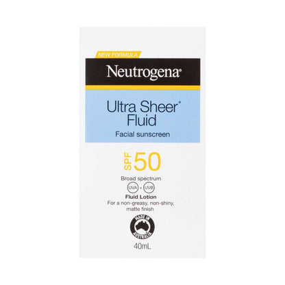 Neutrogena Ultra Sheer Face Fluid Sunscreen SPF 50 - 40mL